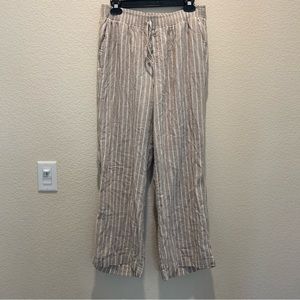 Women’s Beige and white striped pants size large
